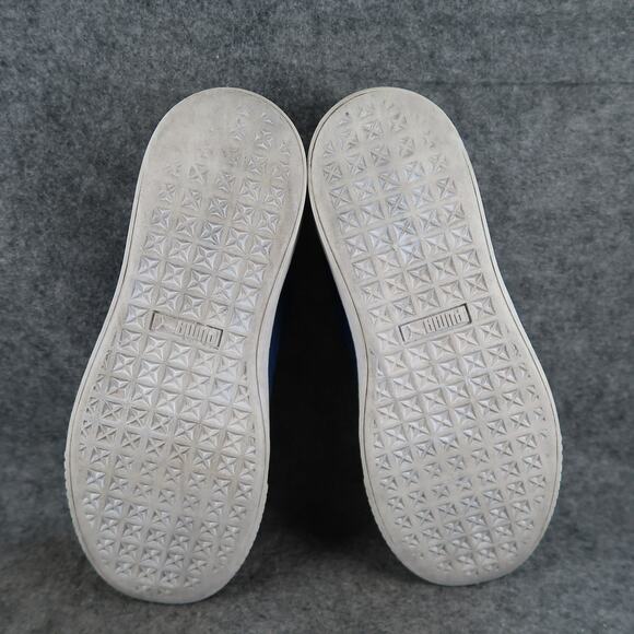Puma Shoes Womens 8 Fashion Sneaker Lace Up Casual Platform Blue Leather Trainer - Picture 13 of 14